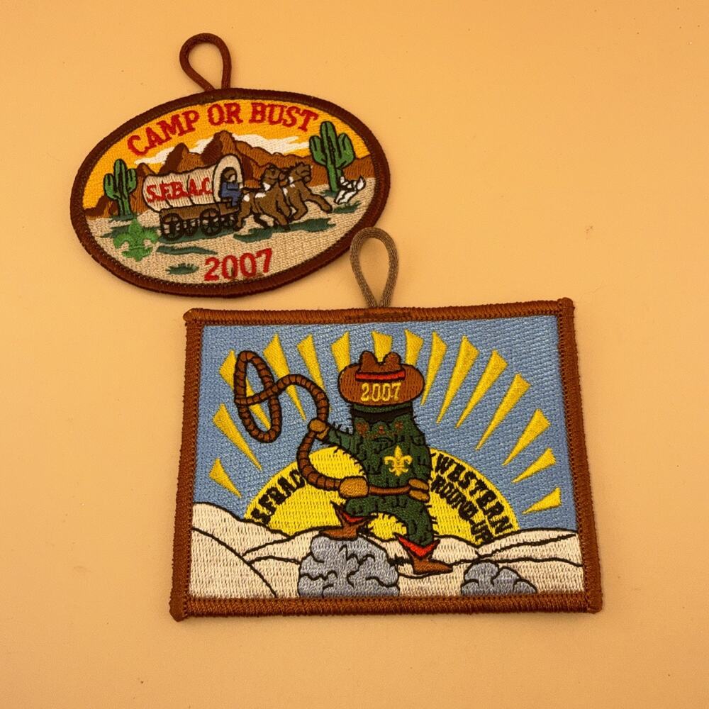 Lot Of Boy Scouts Western Roundup-camp 2007 Cactus/Lasso Patches
